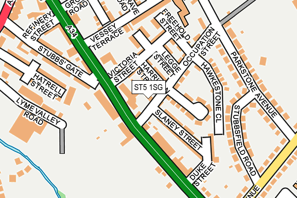 ST5 1SG map - OS OpenMap – Local (Ordnance Survey) ST5 1SG map - OS OpenMap – Local (Ordnance Survey)