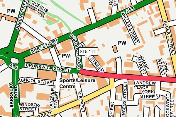 ST5 1TU map - OS OpenMap – Local (Ordnance Survey) ST5 1TU map - OS OpenMap – Local (Ordnance Survey)