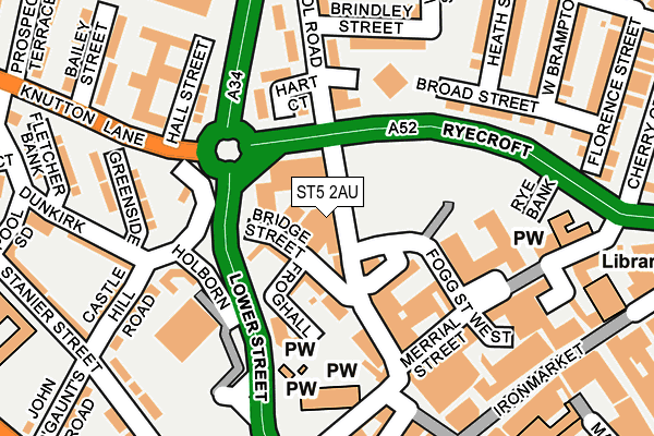 ST5 2AU map - OS OpenMap – Local (Ordnance Survey) ST5 2AU map - OS OpenMap – Local (Ordnance Survey)