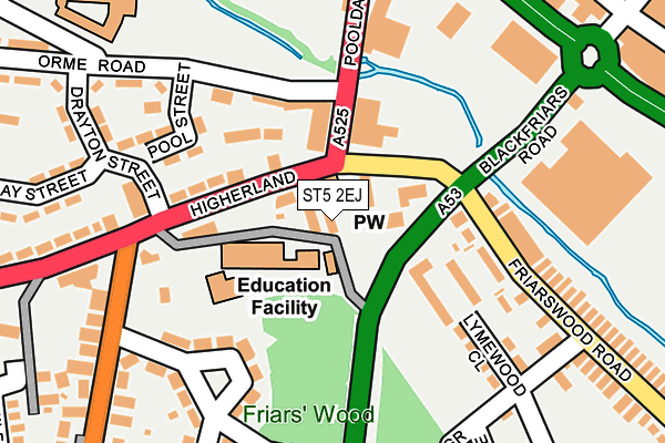 ST5 2EJ map - OS OpenMap – Local (Ordnance Survey) ST5 2EJ map - OS OpenMap – Local (Ordnance Survey)