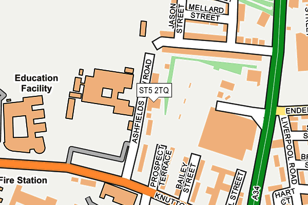 ST5 2TQ map - OS OpenMap – Local (Ordnance Survey) ST5 2TQ map - OS OpenMap – Local (Ordnance Survey)