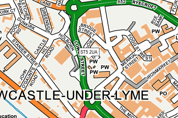 ST5 2UA map - OS OpenMap – Local (Ordnance Survey) ST5 2UA map - OS OpenMap – Local (Ordnance Survey)