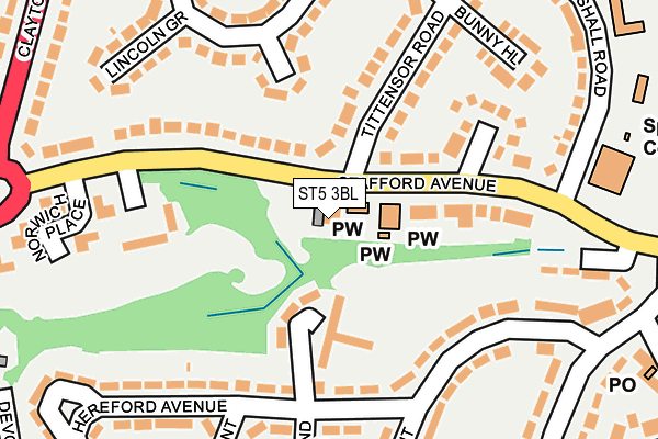 ST5 3BL map - OS OpenMap – Local (Ordnance Survey) ST5 3BL map - OS OpenMap – Local (Ordnance Survey)