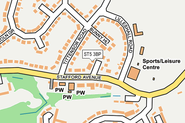 ST5 3BP map - OS OpenMap – Local (Ordnance Survey)