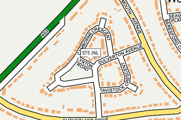 ST5 3NL map - OS OpenMap – Local (Ordnance Survey) ST5 3NL map - OS OpenMap – Local (Ordnance Survey)
