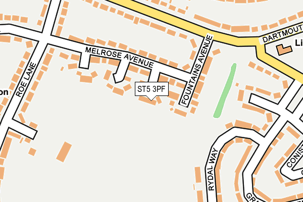 ST5 3PF map - OS OpenMap – Local (Ordnance Survey) ST5 3PF map - OS OpenMap – Local (Ordnance Survey)