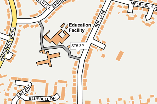 ST5 3PJ map - OS OpenMap – Local (Ordnance Survey) ST5 3PJ map - OS OpenMap – Local (Ordnance Survey)