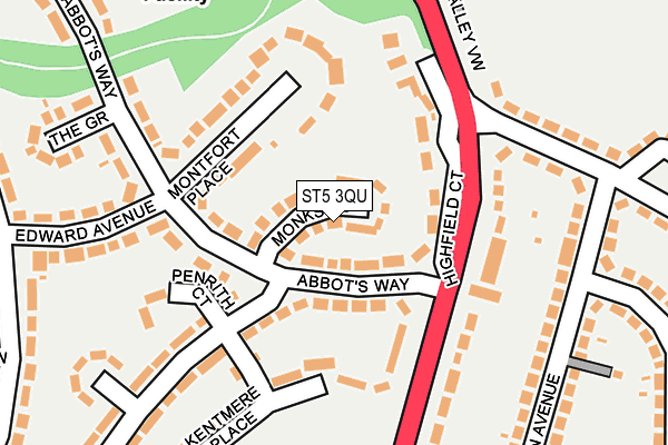 ST5 3QU map - OS OpenMap – Local (Ordnance Survey) ST5 3QU map - OS OpenMap – Local (Ordnance Survey)
