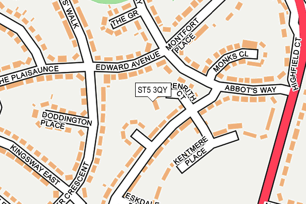 ST5 3QY map - OS OpenMap – Local (Ordnance Survey) ST5 3QY map - OS OpenMap – Local (Ordnance Survey)