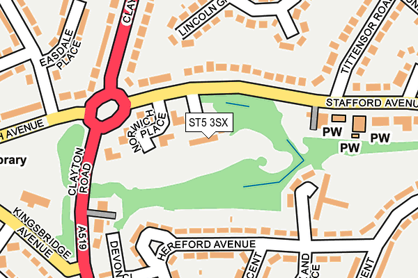 ST5 3SX map - OS OpenMap – Local (Ordnance Survey) ST5 3SX map - OS OpenMap – Local (Ordnance Survey)