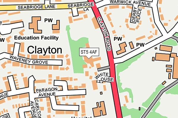 ST5 4AF map - OS OpenMap – Local (Ordnance Survey) ST5 4AF map - OS OpenMap – Local (Ordnance Survey)