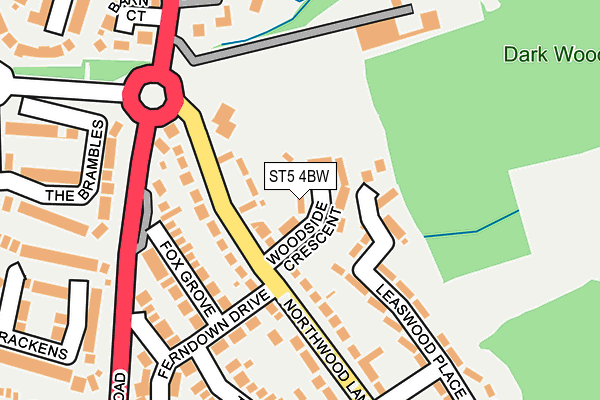 ST5 4BW map - OS OpenMap – Local (Ordnance Survey) ST5 4BW map - OS OpenMap – Local (Ordnance Survey)