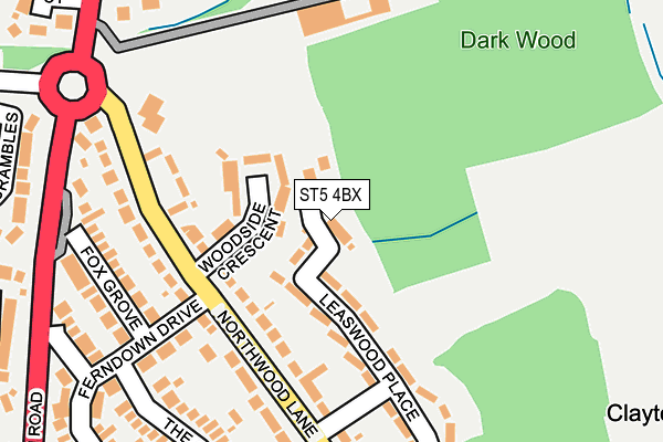ST5 4BX map - OS OpenMap – Local (Ordnance Survey) ST5 4BX map - OS OpenMap – Local (Ordnance Survey)