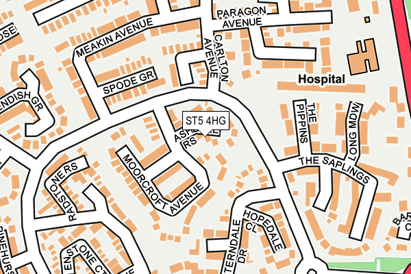 ST5 4HG map - OS OpenMap – Local (Ordnance Survey) ST5 4HG map - OS OpenMap – Local (Ordnance Survey)