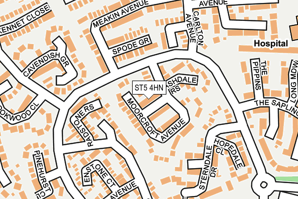 ST5 4HN map - OS OpenMap – Local (Ordnance Survey) ST5 4HN map - OS OpenMap – Local (Ordnance Survey)