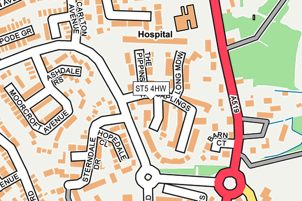 ST5 4HW map - OS OpenMap – Local (Ordnance Survey) ST5 4HW map - OS OpenMap – Local (Ordnance Survey)