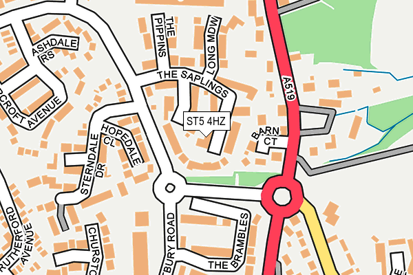 ST5 4HZ map - OS OpenMap – Local (Ordnance Survey) ST5 4HZ map - OS OpenMap – Local (Ordnance Survey)