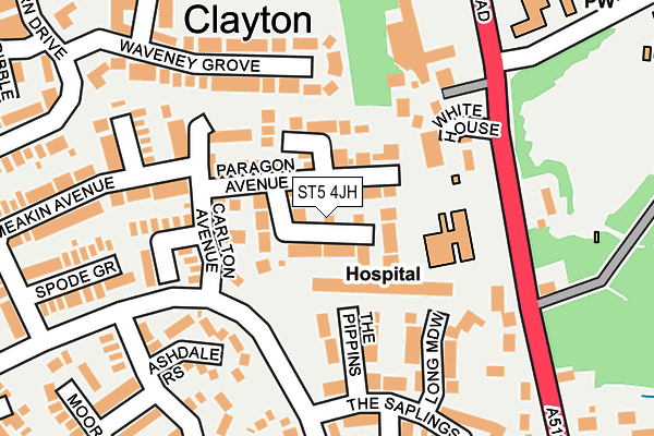 ST5 4JH map - OS OpenMap – Local (Ordnance Survey) ST5 4JH map - OS OpenMap – Local (Ordnance Survey)