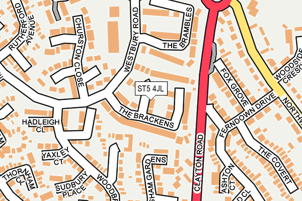 ST5 4JL map - OS OpenMap – Local (Ordnance Survey) ST5 4JL map - OS OpenMap – Local (Ordnance Survey)
