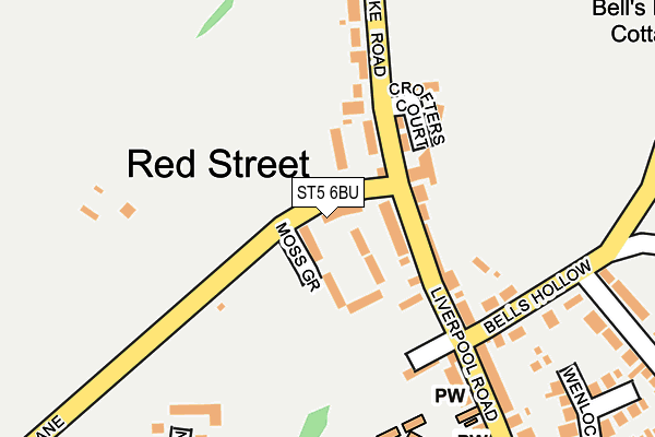 ST5 6BU map - OS OpenMap – Local (Ordnance Survey)