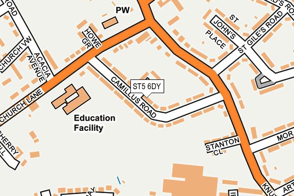 ST5 6DY map - OS OpenMap – Local (Ordnance Survey) ST5 6DY map - OS OpenMap – Local (Ordnance Survey)