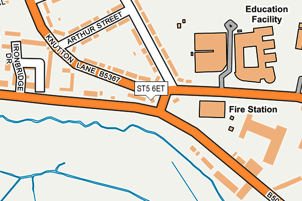ST5 6ET map - OS OpenMap – Local (Ordnance Survey)