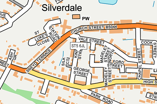 ST5 6JL map - OS OpenMap – Local (Ordnance Survey)