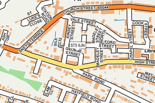 ST5 6JN map - OS OpenMap – Local (Ordnance Survey) ST5 6JN map - OS OpenMap – Local (Ordnance Survey)