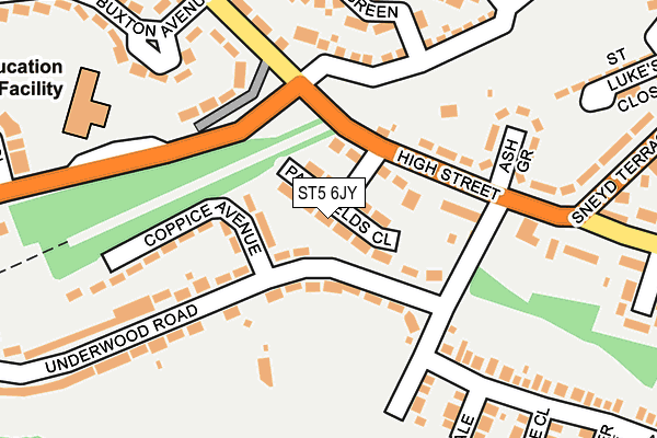 ST5 6JY map - OS OpenMap – Local (Ordnance Survey) ST5 6JY map - OS OpenMap – Local (Ordnance Survey)