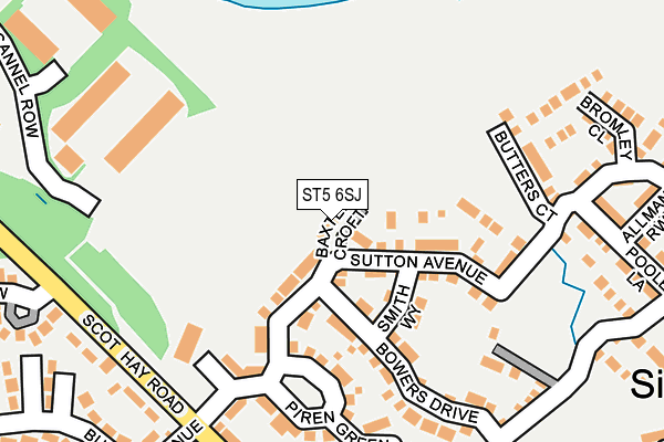 ST5 6SJ map - OS OpenMap – Local (Ordnance Survey) ST5 6SJ map - OS OpenMap – Local (Ordnance Survey)