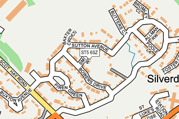 ST5 6SZ map - OS OpenMap – Local (Ordnance Survey) ST5 6SZ map - OS OpenMap – Local (Ordnance Survey)