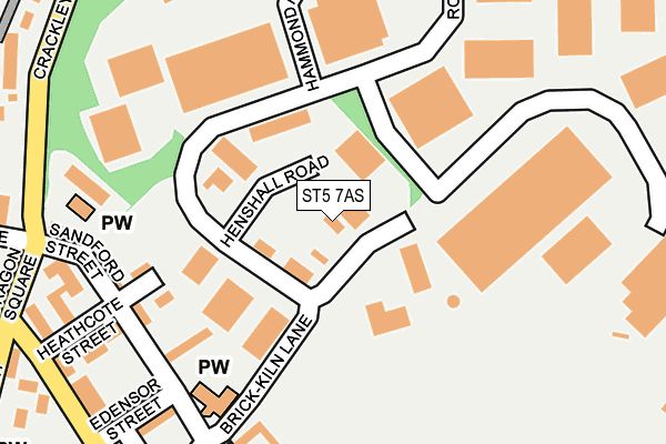 ST5 7AS map - OS OpenMap – Local (Ordnance Survey)