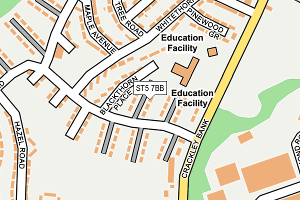 ST5 7BB map - OS OpenMap – Local (Ordnance Survey) ST5 7BB map - OS OpenMap – Local (Ordnance Survey)