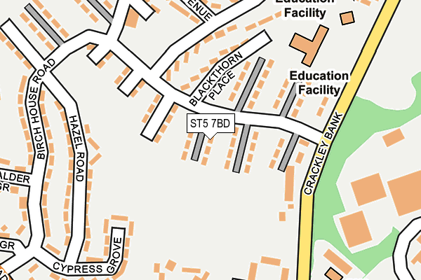 ST5 7BD map - OS OpenMap – Local (Ordnance Survey) ST5 7BD map - OS OpenMap – Local (Ordnance Survey)