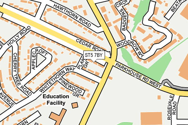 ST5 7BY map - OS OpenMap – Local (Ordnance Survey) ST5 7BY map - OS OpenMap – Local (Ordnance Survey)