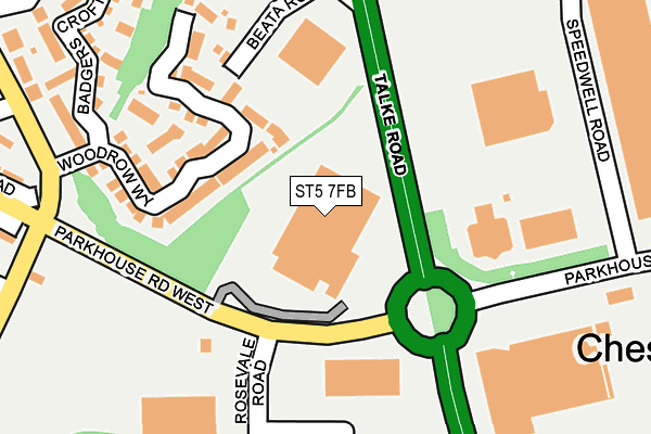 ST5 7FB map - OS OpenMap – Local (Ordnance Survey) ST5 7FB map - OS OpenMap – Local (Ordnance Survey)