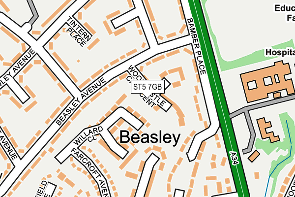 ST5 7GB map - OS OpenMap – Local (Ordnance Survey) ST5 7GB map - OS OpenMap – Local (Ordnance Survey)