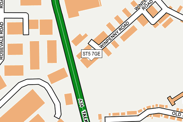 ST5 7GE map - OS OpenMap – Local (Ordnance Survey) ST5 7GE map - OS OpenMap – Local (Ordnance Survey)