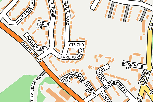 ST5 7HD map - OS OpenMap – Local (Ordnance Survey) ST5 7HD map - OS OpenMap – Local (Ordnance Survey)