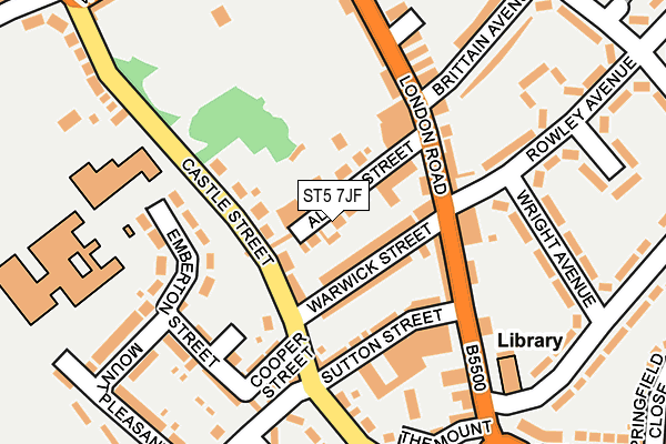 ST5 7JF map - OS OpenMap – Local (Ordnance Survey) ST5 7JF map - OS OpenMap – Local (Ordnance Survey)
