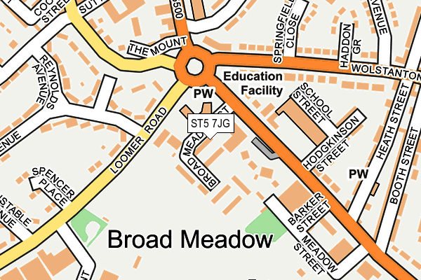 ST5 7JG map - OS OpenMap – Local (Ordnance Survey) ST5 7JG map - OS OpenMap – Local (Ordnance Survey)
