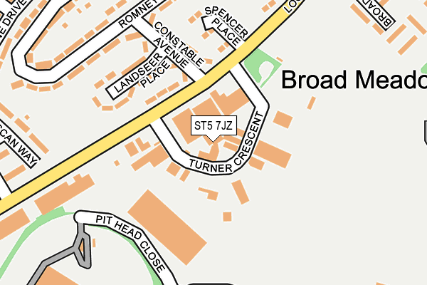 ST5 7JZ map - OS OpenMap – Local (Ordnance Survey) ST5 7JZ map - OS OpenMap – Local (Ordnance Survey)