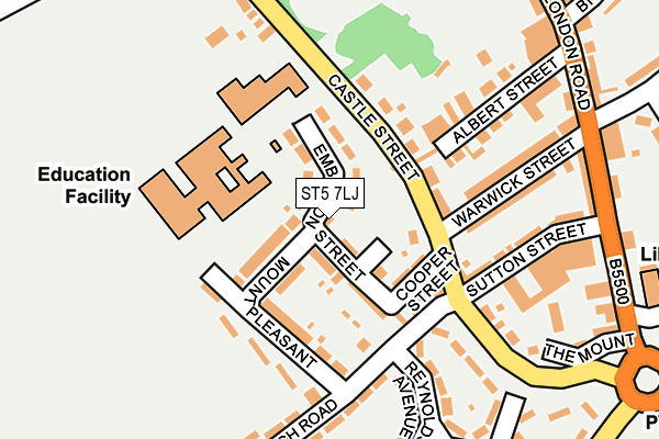 ST5 7LJ map - OS OpenMap – Local (Ordnance Survey) ST5 7LJ map - OS OpenMap – Local (Ordnance Survey)