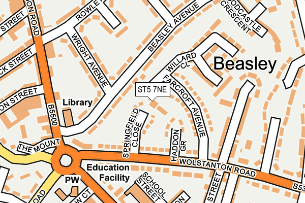 ST5 7NE map - OS OpenMap – Local (Ordnance Survey) ST5 7NE map - OS OpenMap – Local (Ordnance Survey)