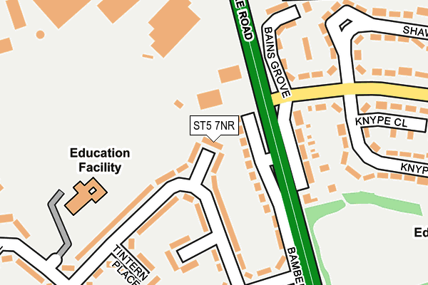 ST5 7NR map - OS OpenMap – Local (Ordnance Survey) ST5 7NR map - OS OpenMap – Local (Ordnance Survey)