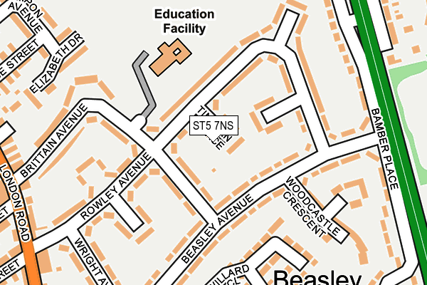 ST5 7NS map - OS OpenMap – Local (Ordnance Survey) ST5 7NS map - OS OpenMap – Local (Ordnance Survey)