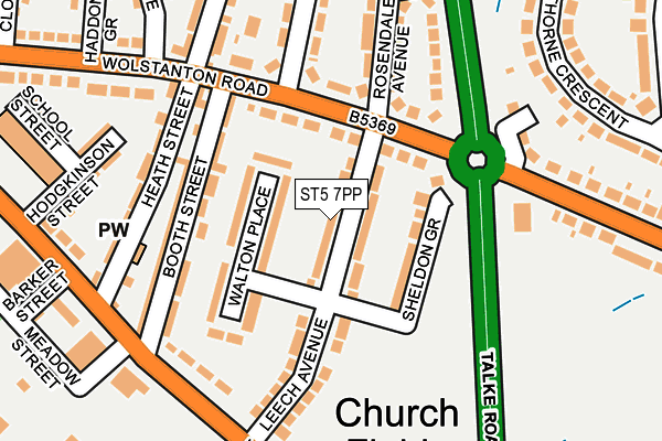 ST5 7PP map - OS OpenMap – Local (Ordnance Survey)