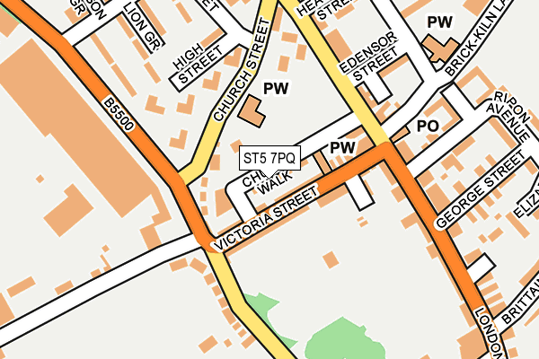ST5 7PQ map - OS OpenMap – Local (Ordnance Survey) ST5 7PQ map - OS OpenMap – Local (Ordnance Survey)