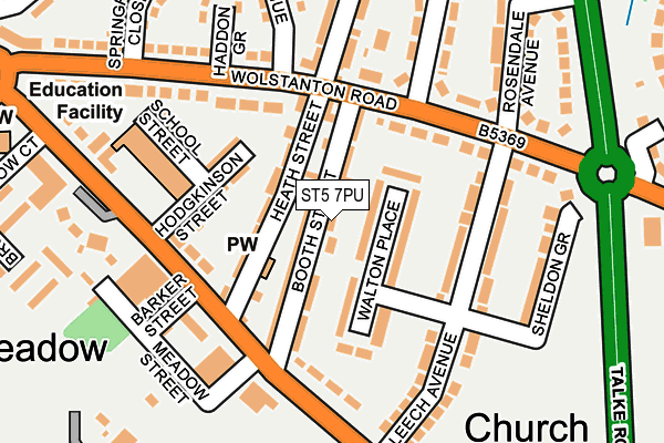 ST5 7PU map - OS OpenMap – Local (Ordnance Survey)