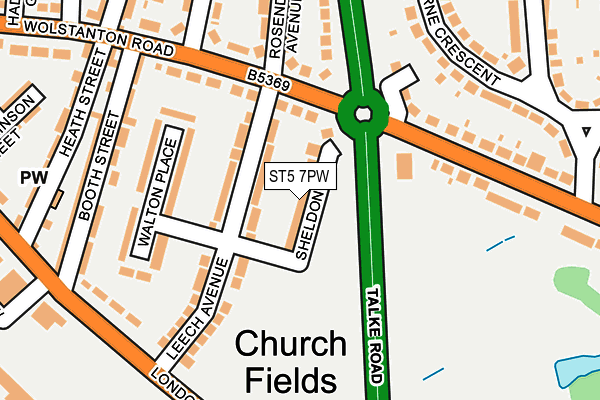 ST5 7PW map - OS OpenMap – Local (Ordnance Survey) ST5 7PW map - OS OpenMap – Local (Ordnance Survey)